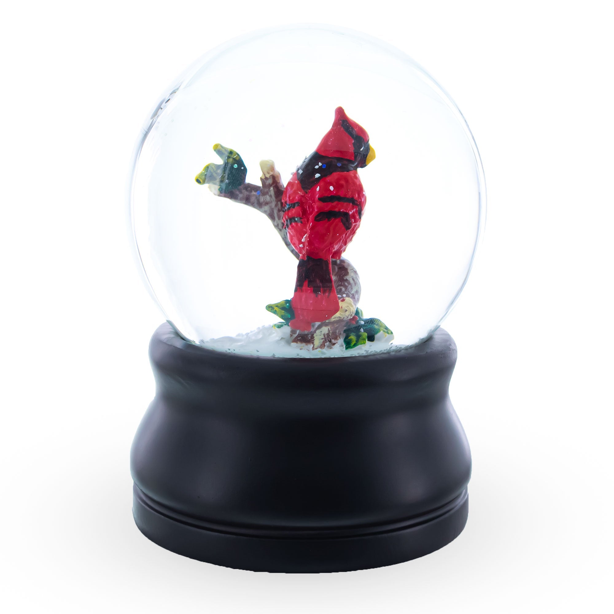 Red Cardinal on a Branch Musical Water Snow Globe