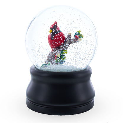 Red Cardinal on a Branch Musical Water Snow Globe