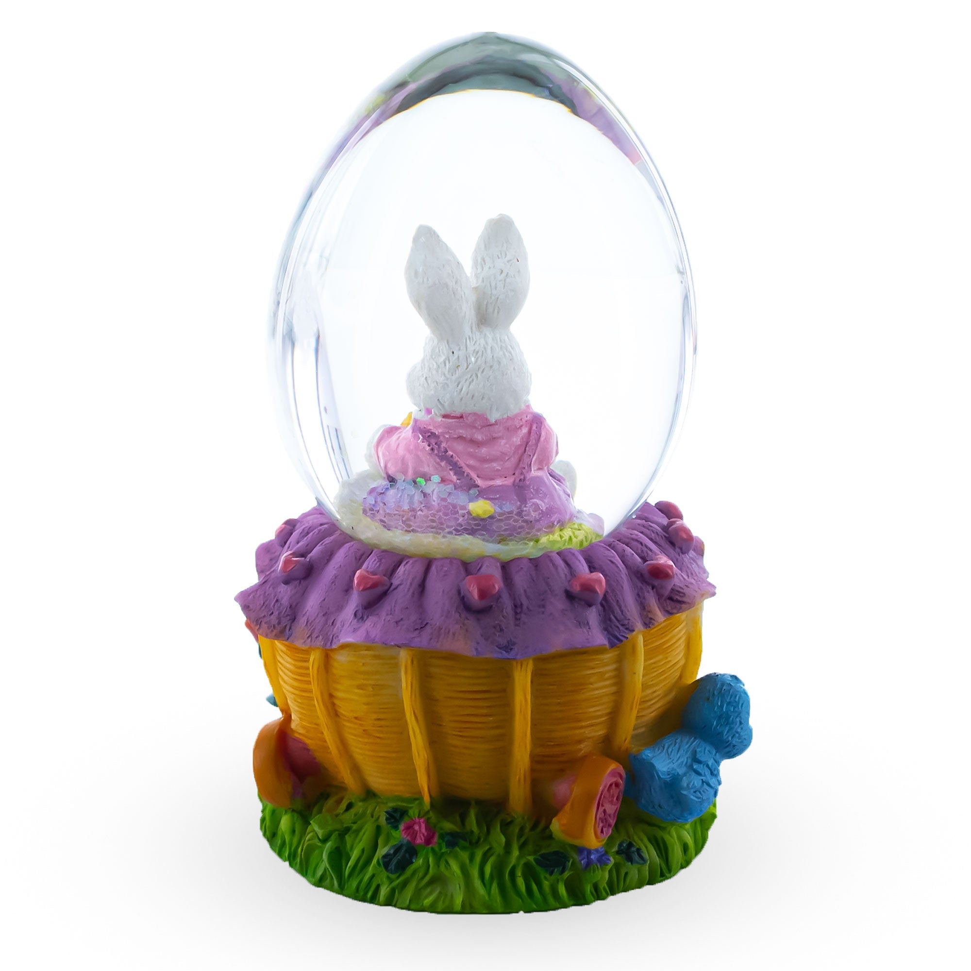 Bunny and Carrots Basket Water Globe