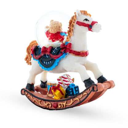 Teddy Bears' Rocking Horse Christmas Water Snow Globe