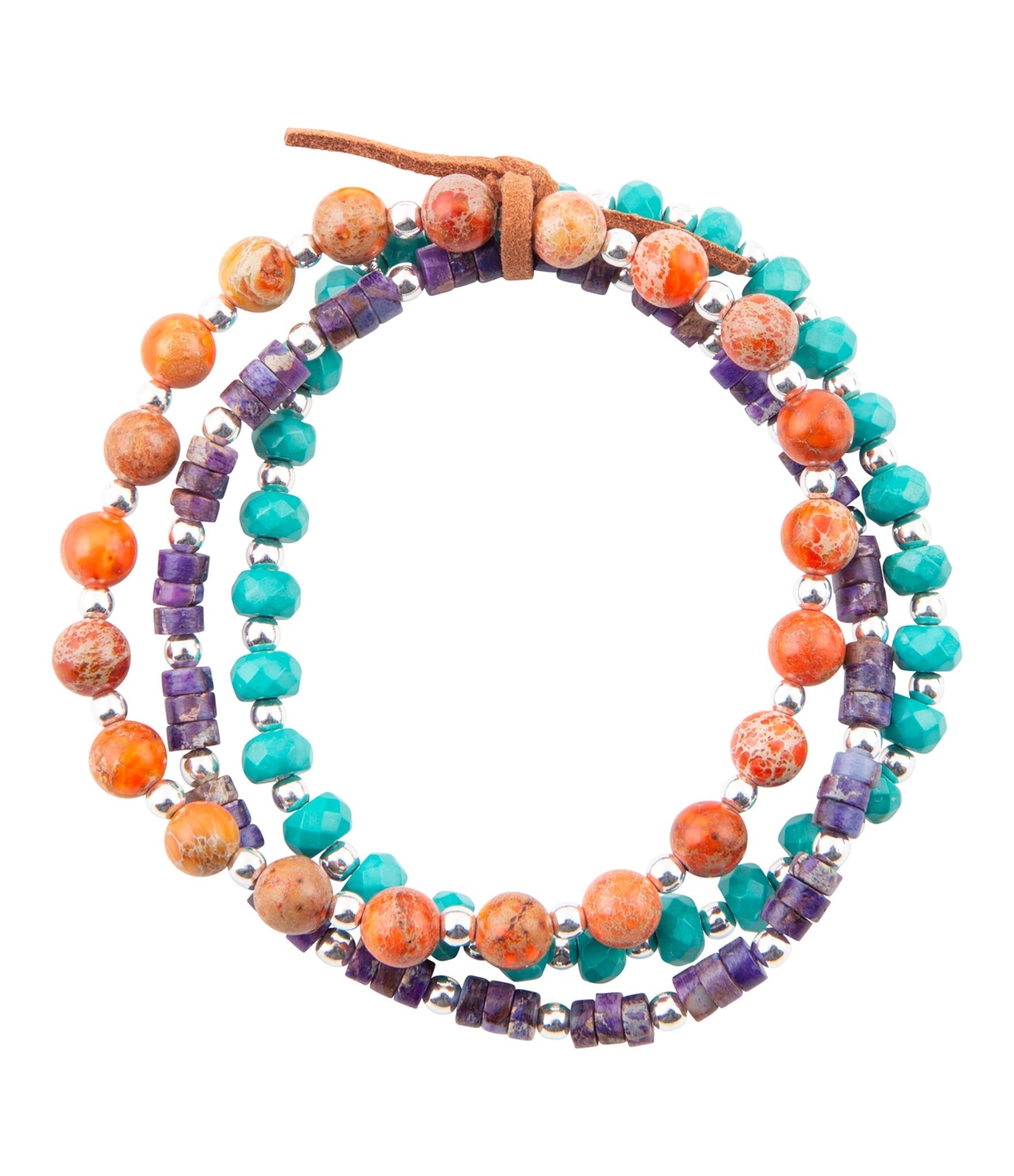 Prescott Blue Magnesite Purple and Orange Bracelet Set Barse Jewelry