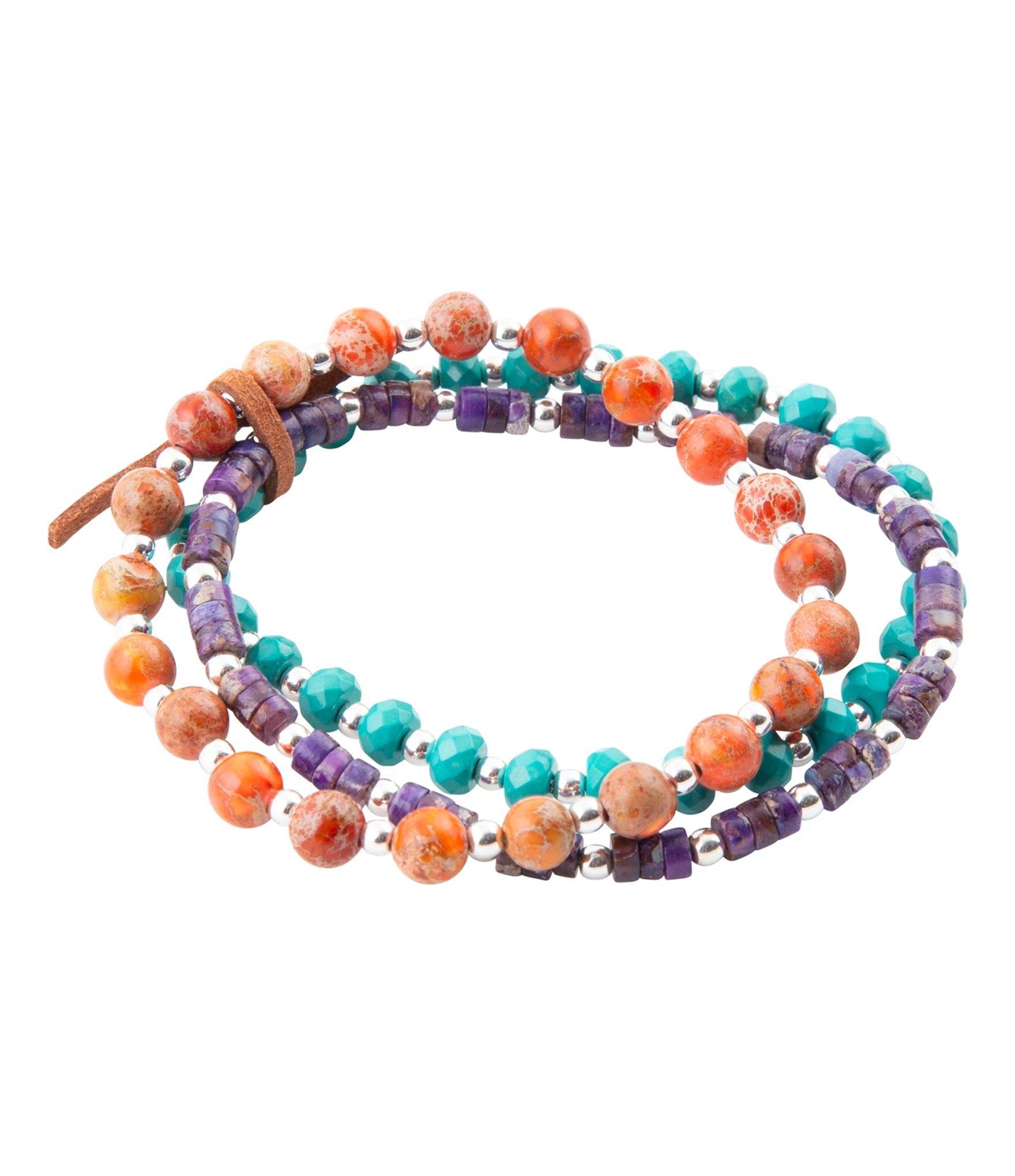 Prescott Blue Magnesite Purple and Orange Bracelet Set Barse Jewelry