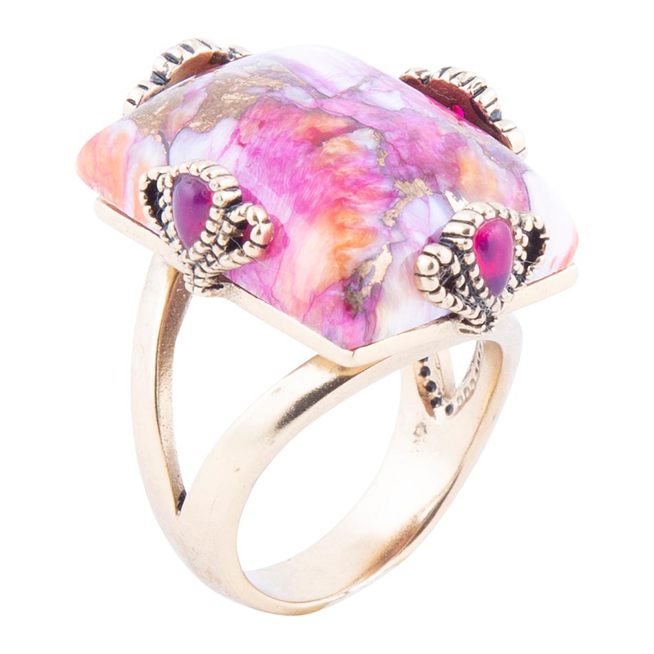 Prismatic Pink Spiny Oyster Matrix Statement Ring Barse Jewelry