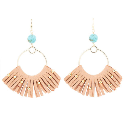 Pueblo Blue Magnesite Golden Fringe Earrings Barse Jewelry