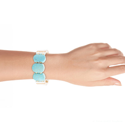 Pueblo Blue Magnesite Slim Stretch Bracelet Barse Jewelry