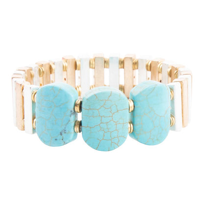 Pueblo Blue Magnesite Slim Stretch Bracelet Barse Jewelry
