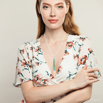 Pueblo Blue Turquoise and Sterling Silver Pendant Necklace Barse Jewelry