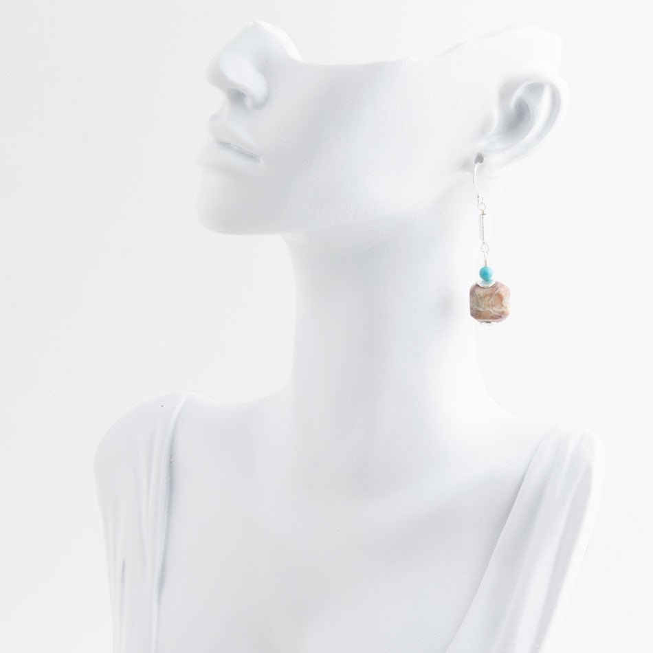 Purple Agate Chucky Sterling Silver Drop Earrings Barse Jewelry