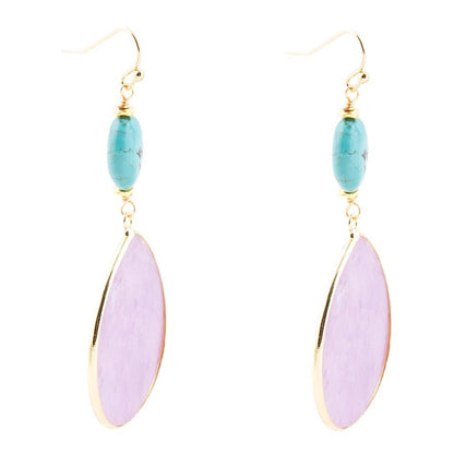 Purple Amethyst Tear Golden Drop Earrings Barse Jewelry