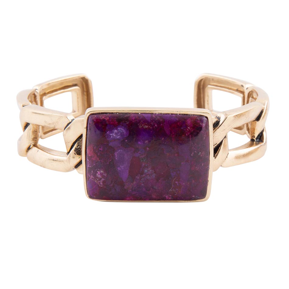 Purple Turquoise Golden Cuff Bracelet Barse Jewelry