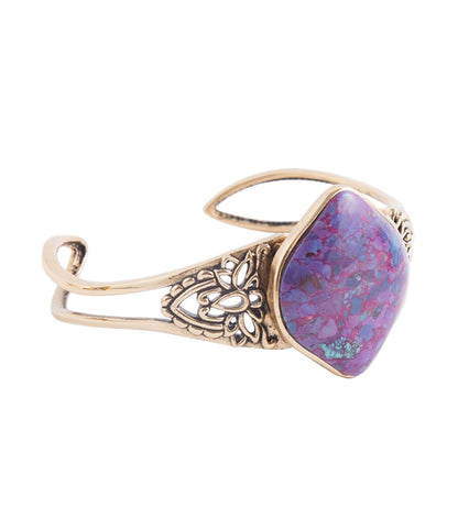 Purple Turquoise Golden Cuff Bracelet Barse Jewelry