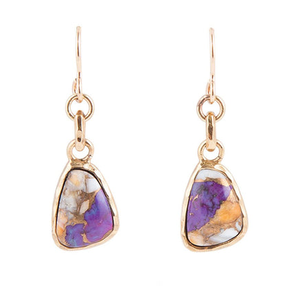 Purple Turquoise and Shell Matrix Earrings Barse Jewelry