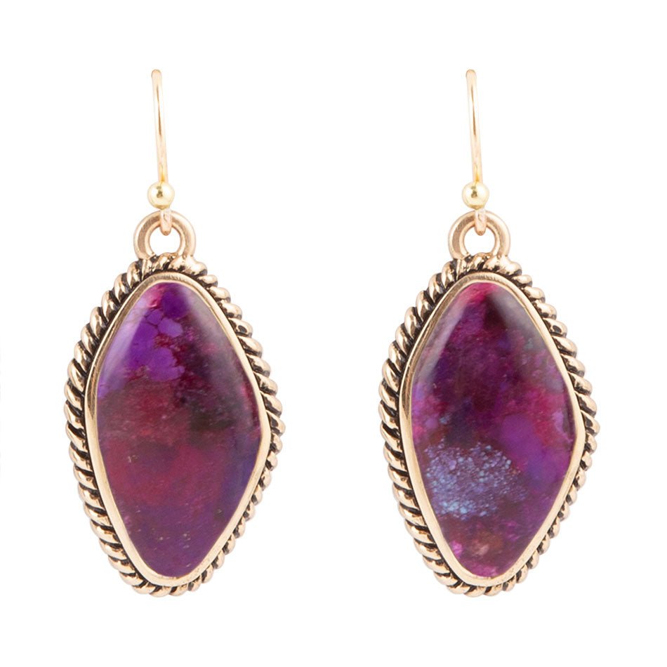Purple Turquoise Boulder Statement Earrings Barse Jewelry