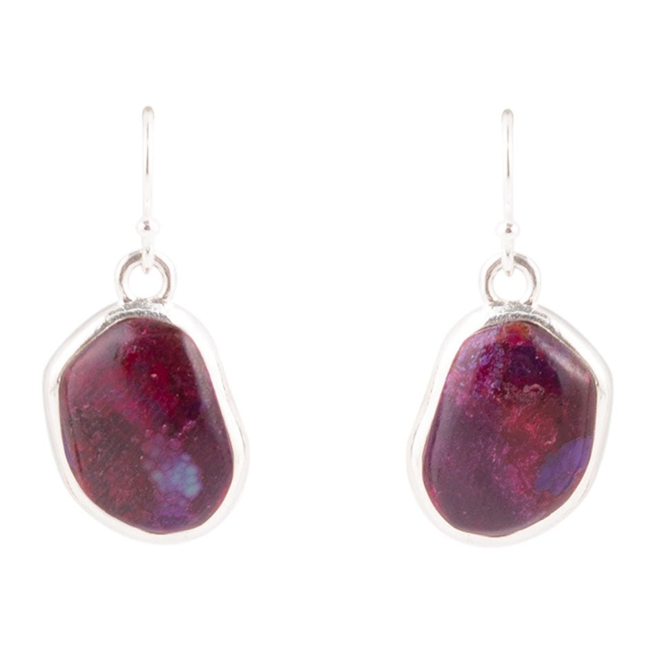 Purple Turquoise Drop Earrings - Sterling Silver Barse Jewelry