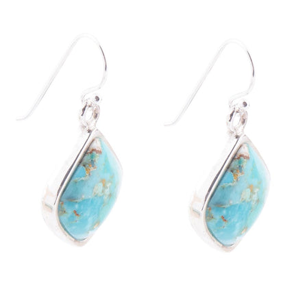 Puzzled Blue Turquoise Sterling Silver Earrings Barse Jewelry