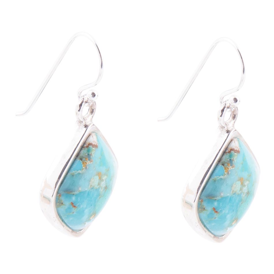 Puzzled Blue Turquoise Sterling Silver Earrings Barse Jewelry