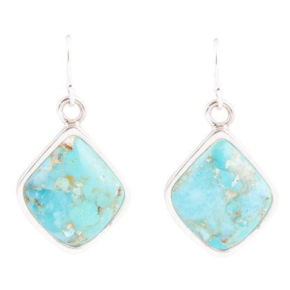 Puzzled Blue Turquoise Sterling Silver Earrings Barse Jewelry