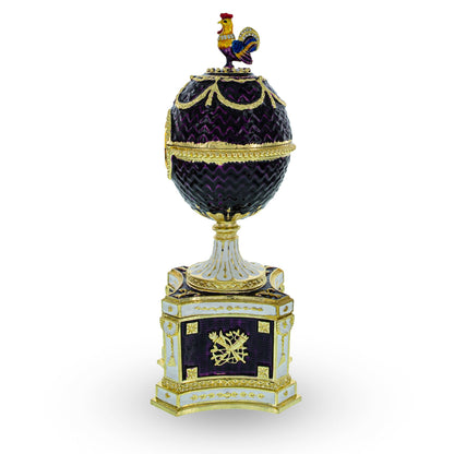 1904 Kelch Chanticleer Royal Imperial Musical Easter Egg in Purple Enamel BestPysanky
