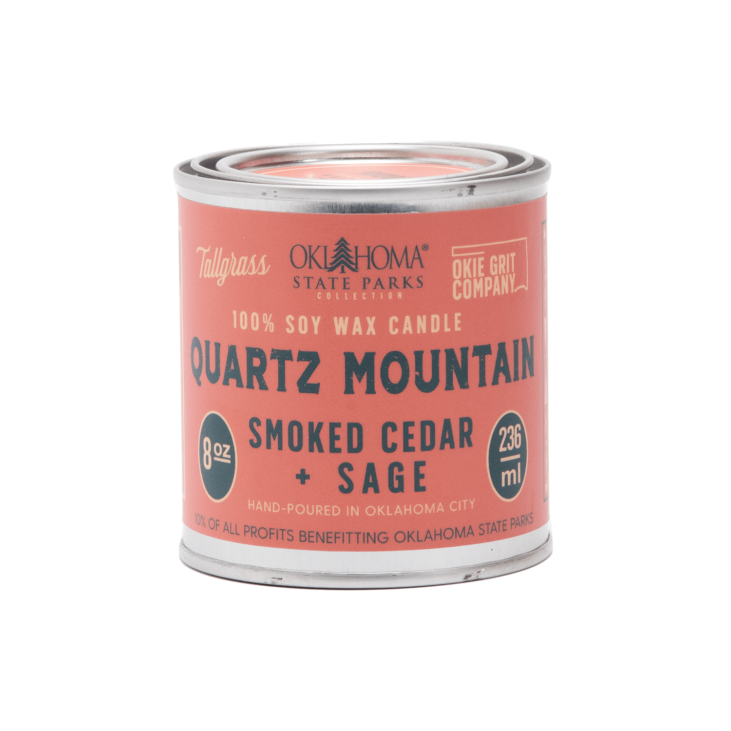 Quartz Mountain: Smoked Cedar + Sage Soy Wax Candle Tallgrass Supply