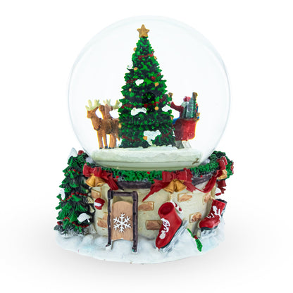Rotating Santa's Tree Serenade Musical Water Globe