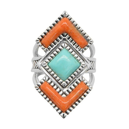 Rattler Geometric Stone Ring-Sterling Silver Barse Jewelry