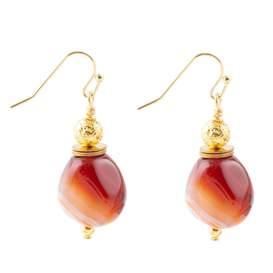 Red Agate Drop Earrings Barse Jewelry