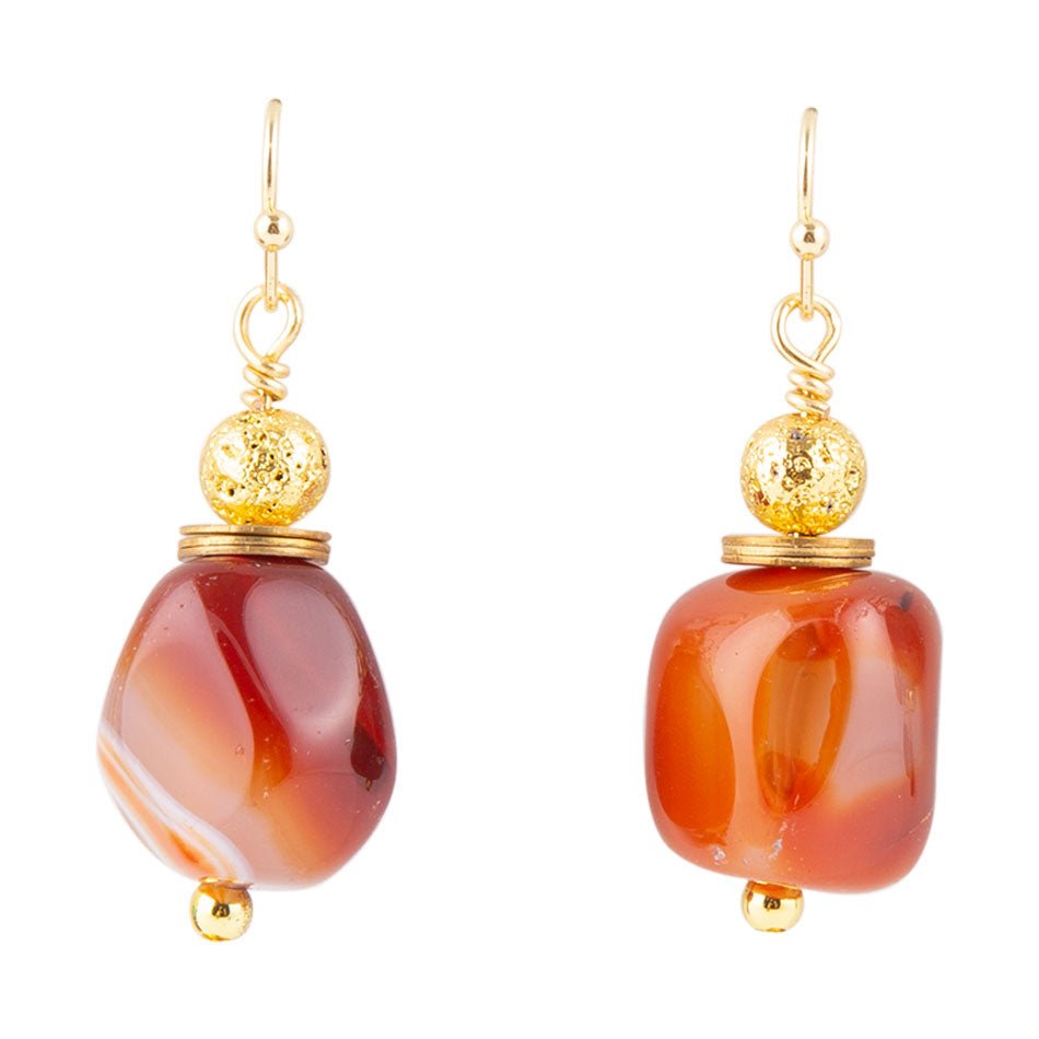 Red Agate Drop Earrings Barse Jewelry