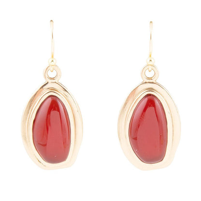 Orange Carnelian Golden Drop Earrings Barse Jewelry