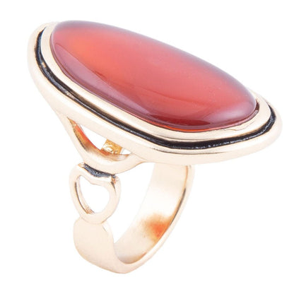 Orange Carnelian Golden Statement Ring Barse Jewelry