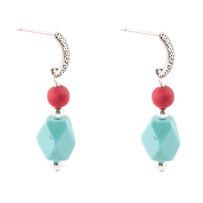 Red River Blue and Red Drop Sterling Earrings Barse Jewelry