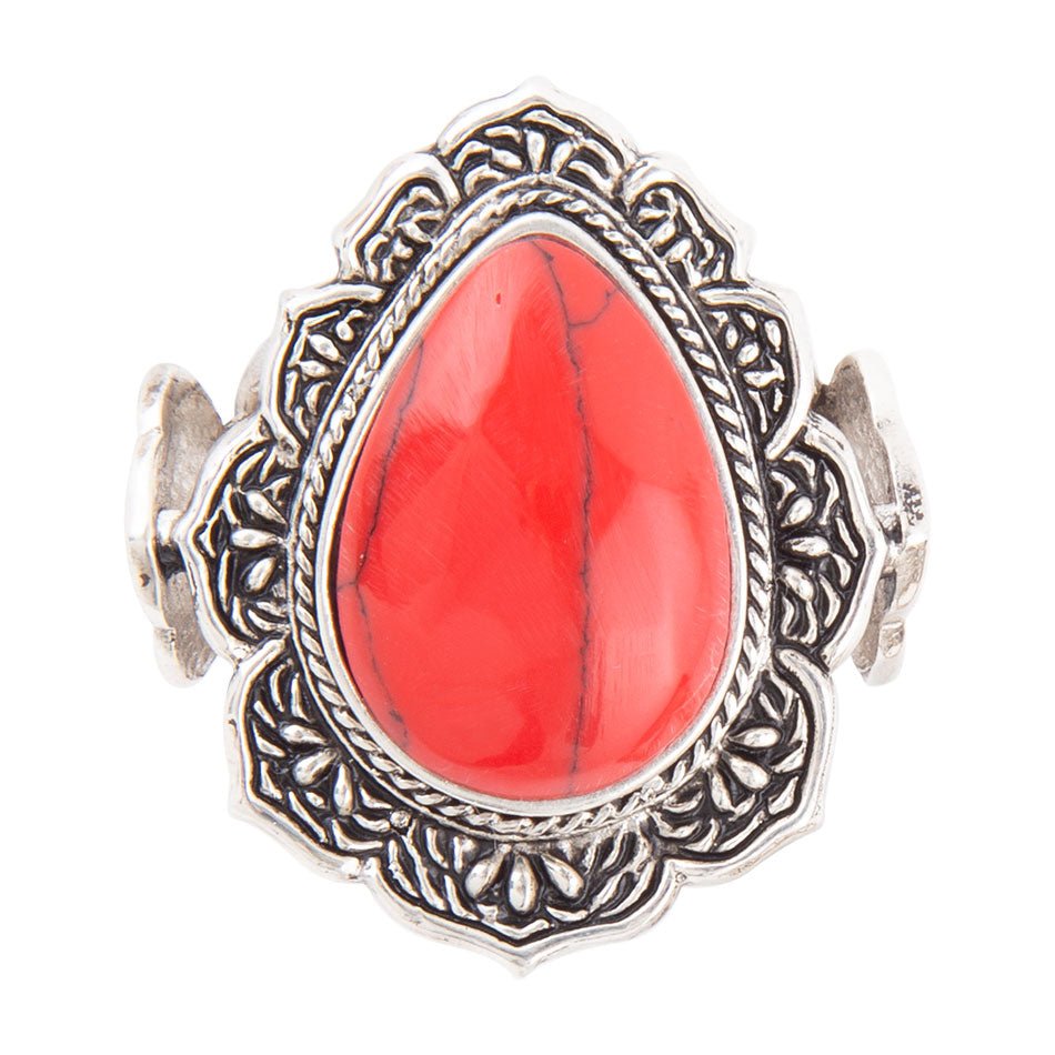Red Siren Howlite Sterling Ring Barse Jewelry