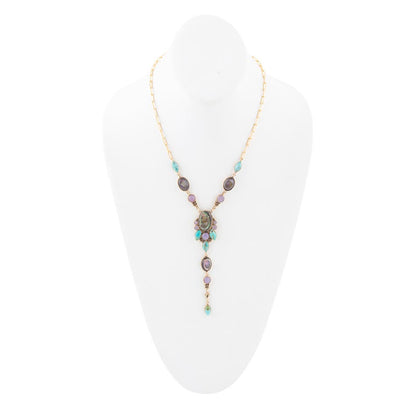 Regalia Blue Abalone Golden Y Necklace Barse Jewelry