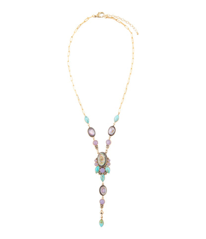 Regalia Blue Abalone Golden Y Necklace Barse Jewelry