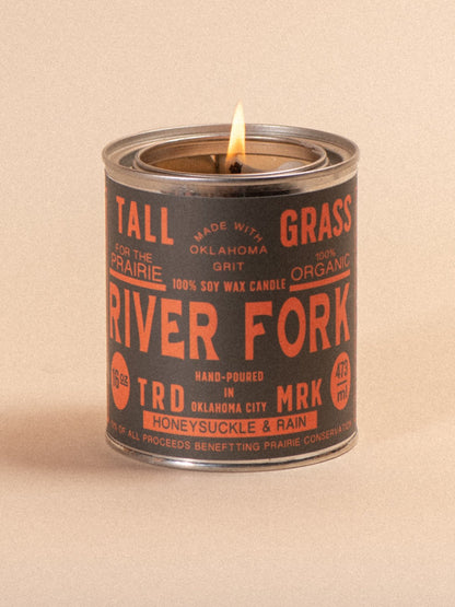 River Fork: Honeysuckle + Rain Soy Wax Candle Tallgrass Supply