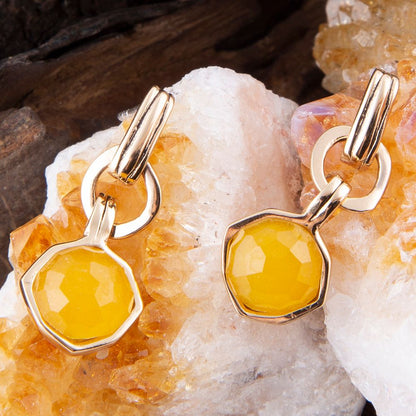 River Rocks Yellow Quartz and Golden Bronze Earrings Barse Jewelry