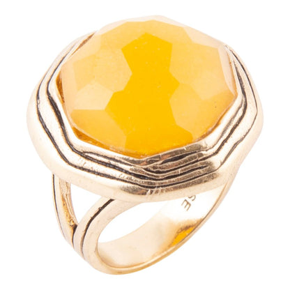 River Rocks Yellow Quartz Golden Statement Ring Barse Jewelry