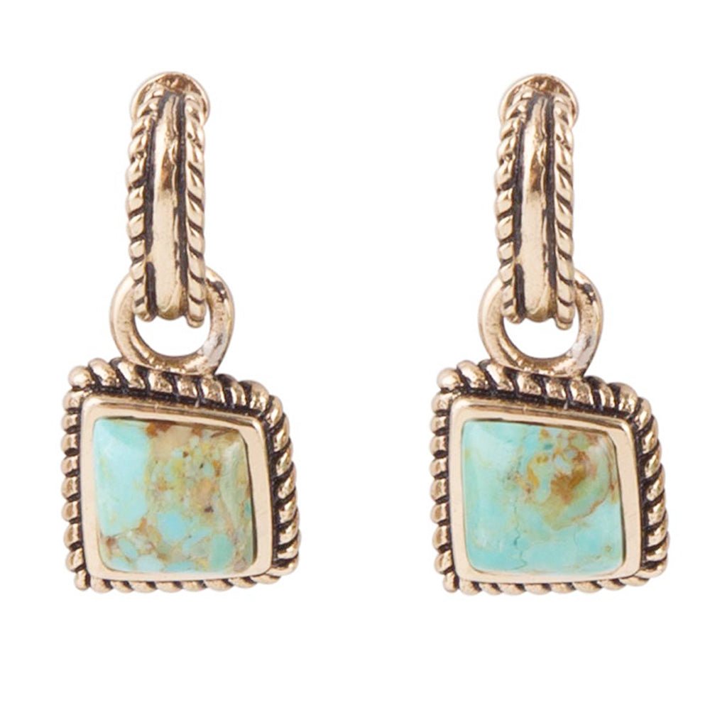 Roped Around Turquoise and Bronze Earrings Barse Jewelry