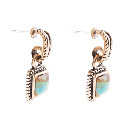 Roped Around Turquoise and Bronze Earrings Barse Jewelry