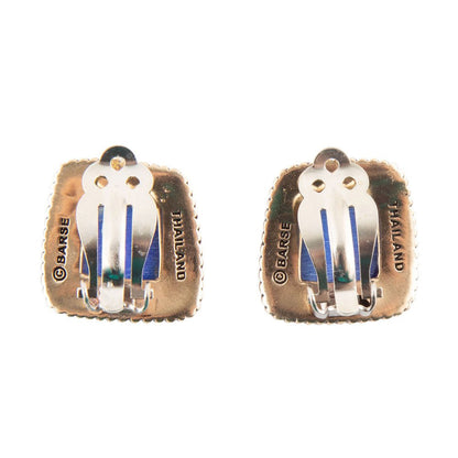 Roped Blue Lapis Golden Clip Earrings Barse Jewelry