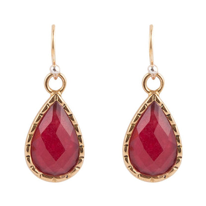 Roped Teardrop Ruby Quartz Earrings Barse Jewelry