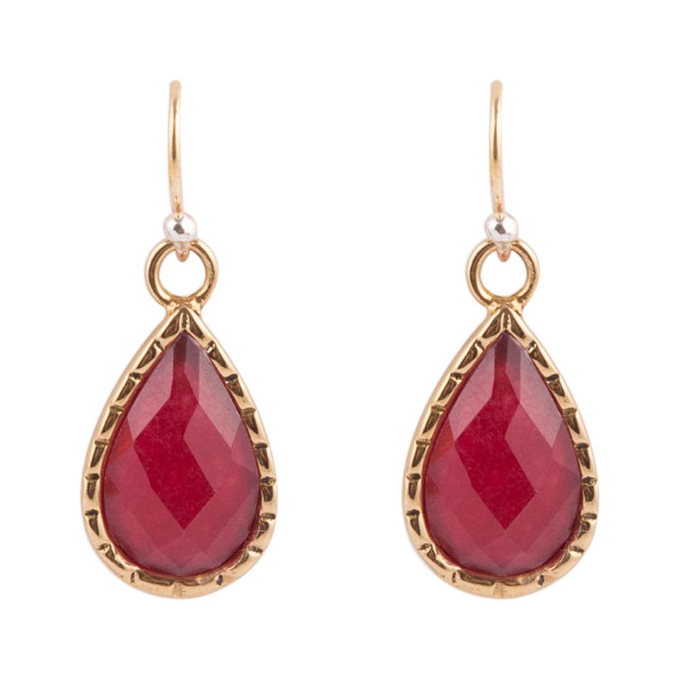 Roped Teardrop Ruby Quartz Earrings Barse Jewelry