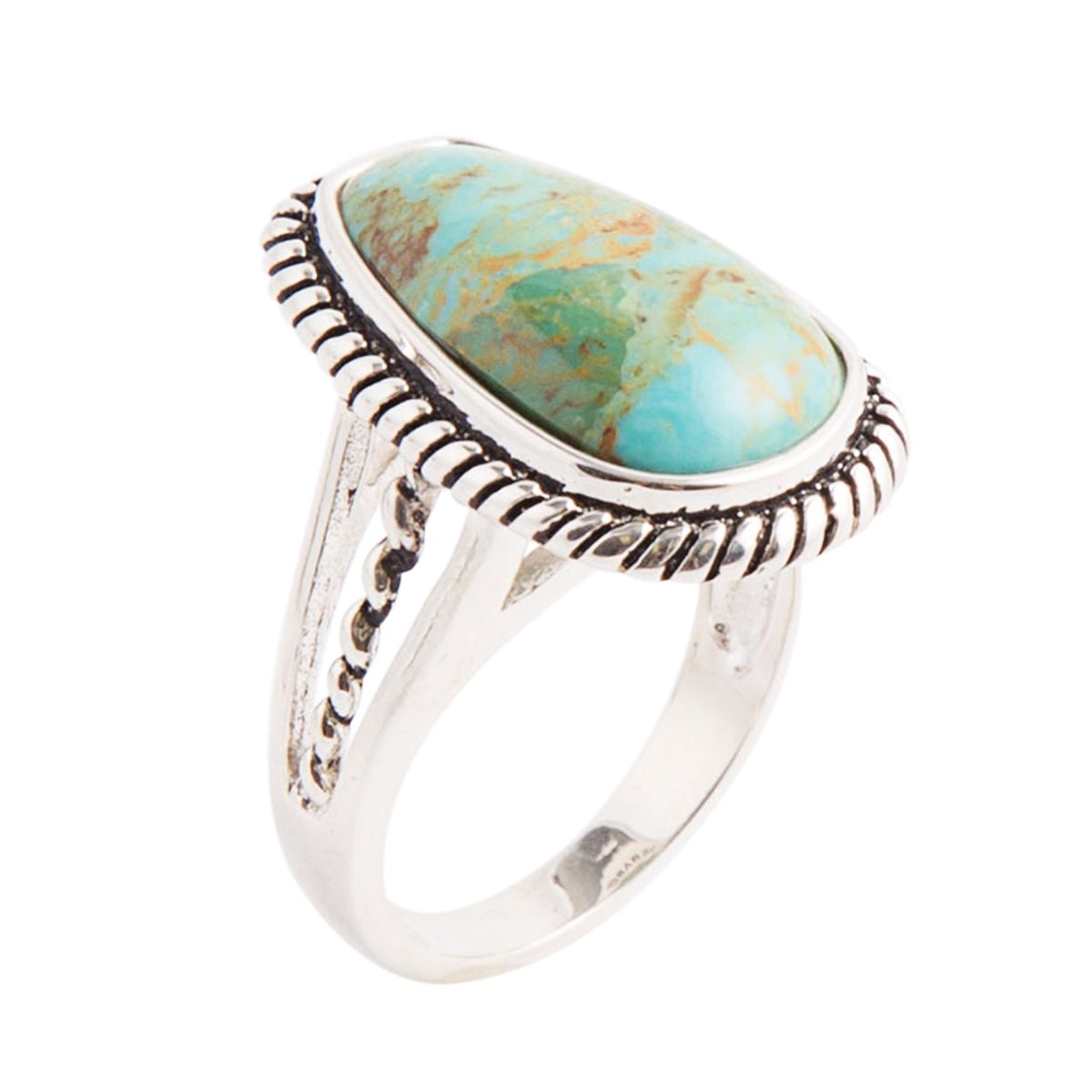 Roped Turquoise Ring - Sterling Silver Barse Jewelry