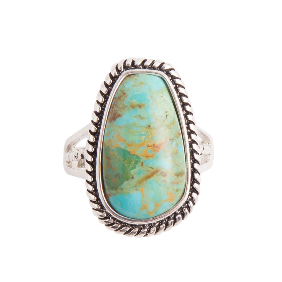 Roped Turquoise Ring - Sterling Silver Barse Jewelry