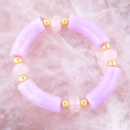 Rose Quartz Lilac Stretch Bracelet Barse Jewelry