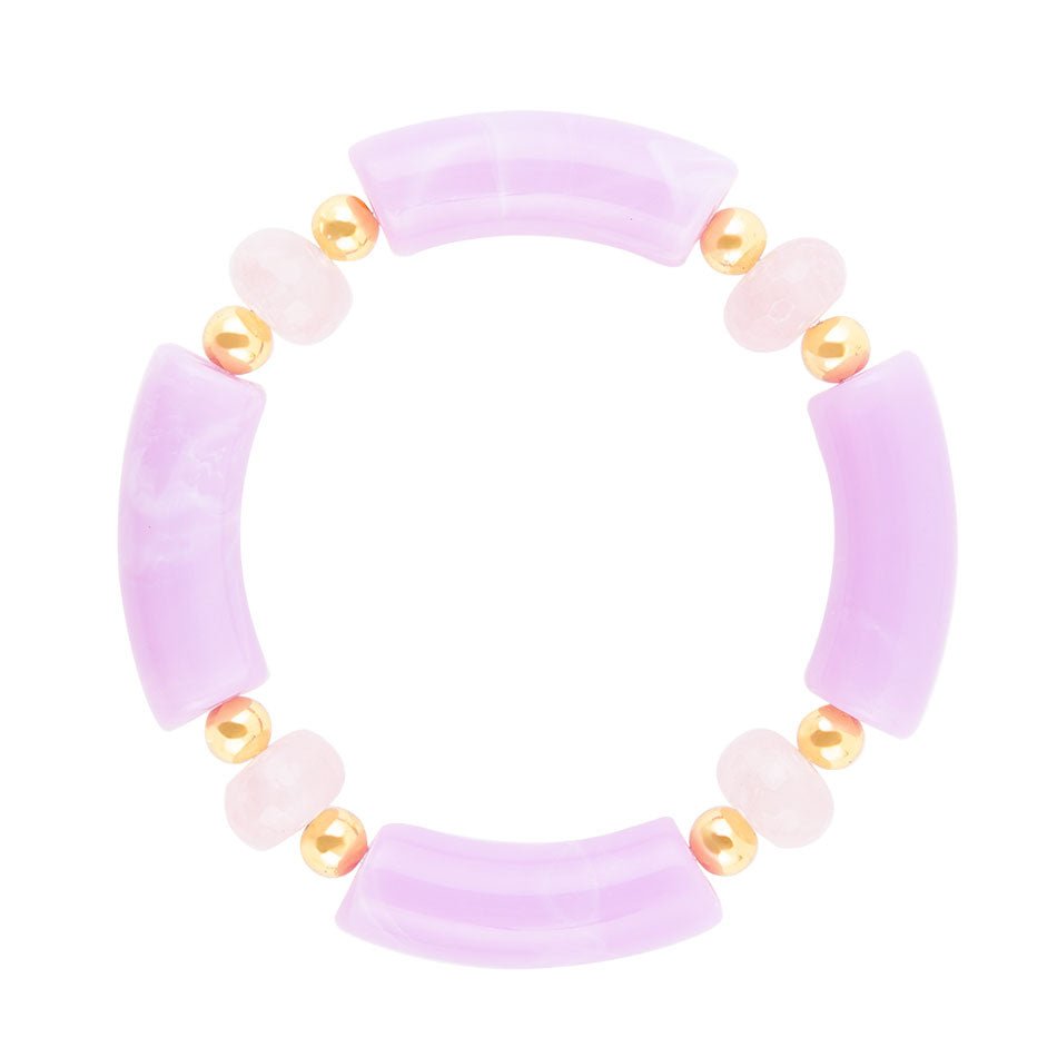 Rose Quartz Lilac Stretch Bracelet Barse Jewelry