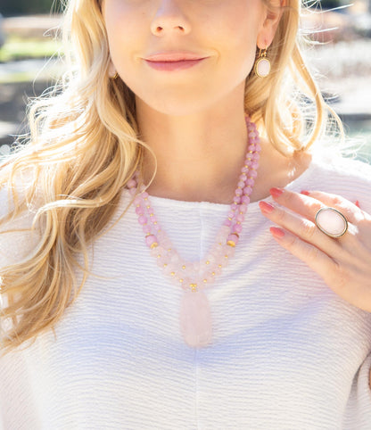 Rosie Pink Opal and Golden Bronze Ring Barse Jewelry