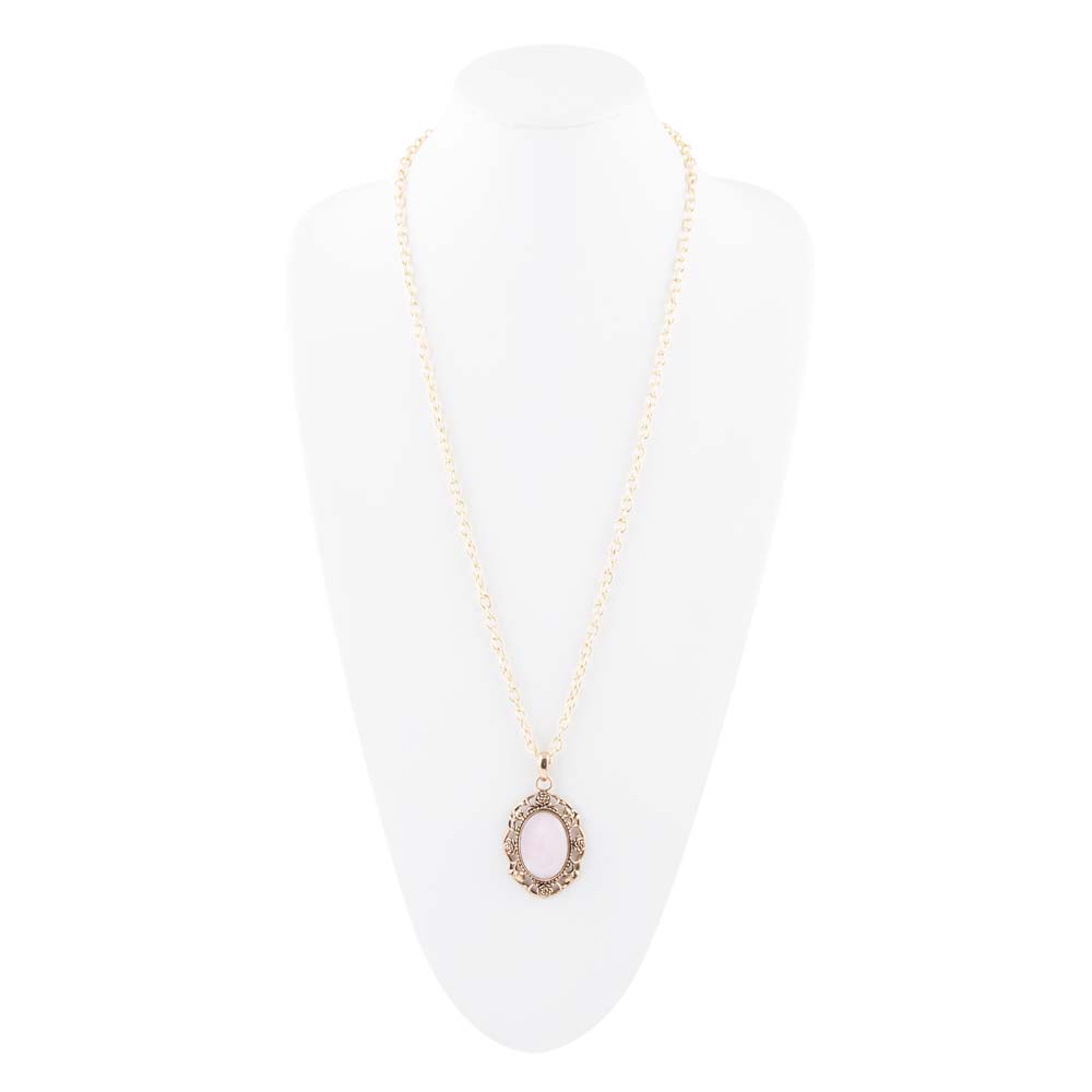 Rosie Pink Opal Pendant Necklace Barse Jewelry