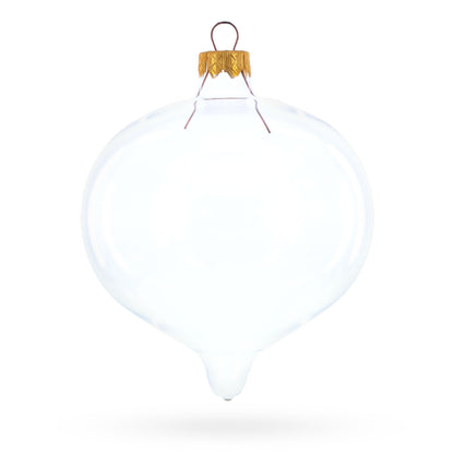 Set of 4 Pointed Onion-Shape Finial Clear Glass Christmas Ornaments BestPysanky