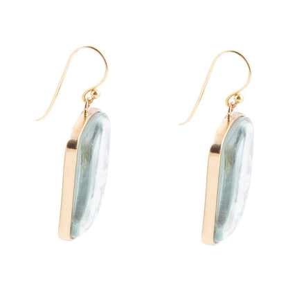 Santorini Cobalt Blue and White Golden Earrings Barse Jewelry