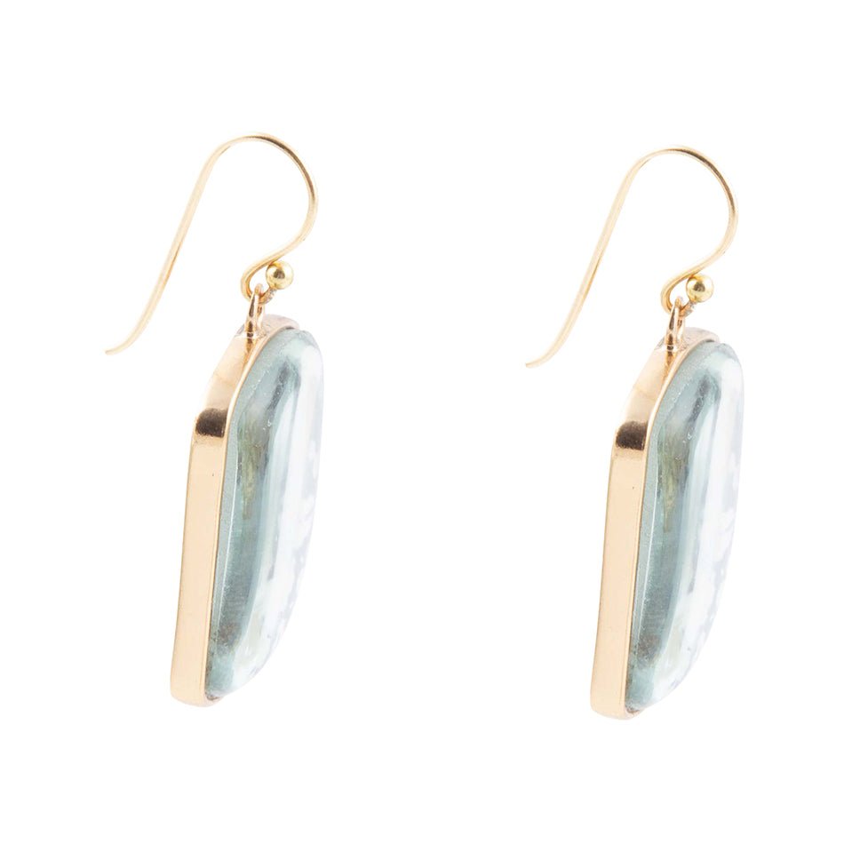 Santorini Cobalt Blue and White Golden Earrings Barse Jewelry